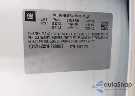 2017 Chevrolet Malibu Premier from USA, damaged, VIN 1G1ZH5SX1HF230977